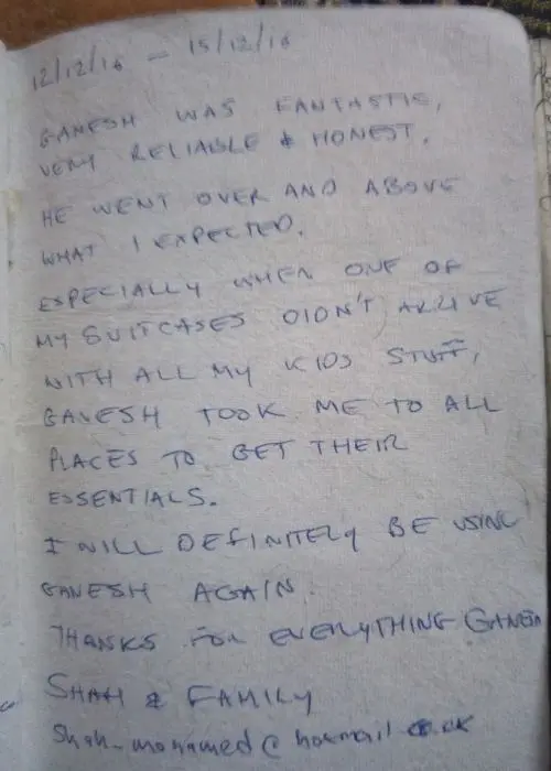 Hand Written Traveler Reviews 11
