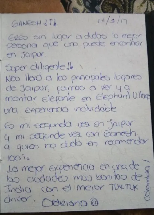 Hand Written Traveler Reviews 22