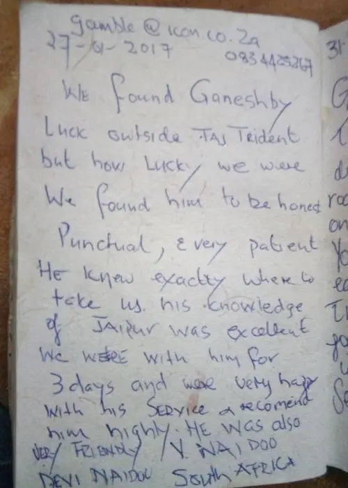 Hand Written Traveler Reviews 32
