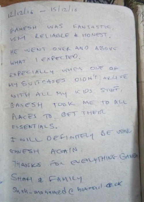 Hand Written Traveler Reviews 7