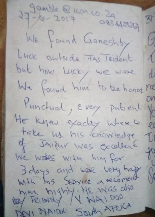 Hand Written Traveler Reviews 8